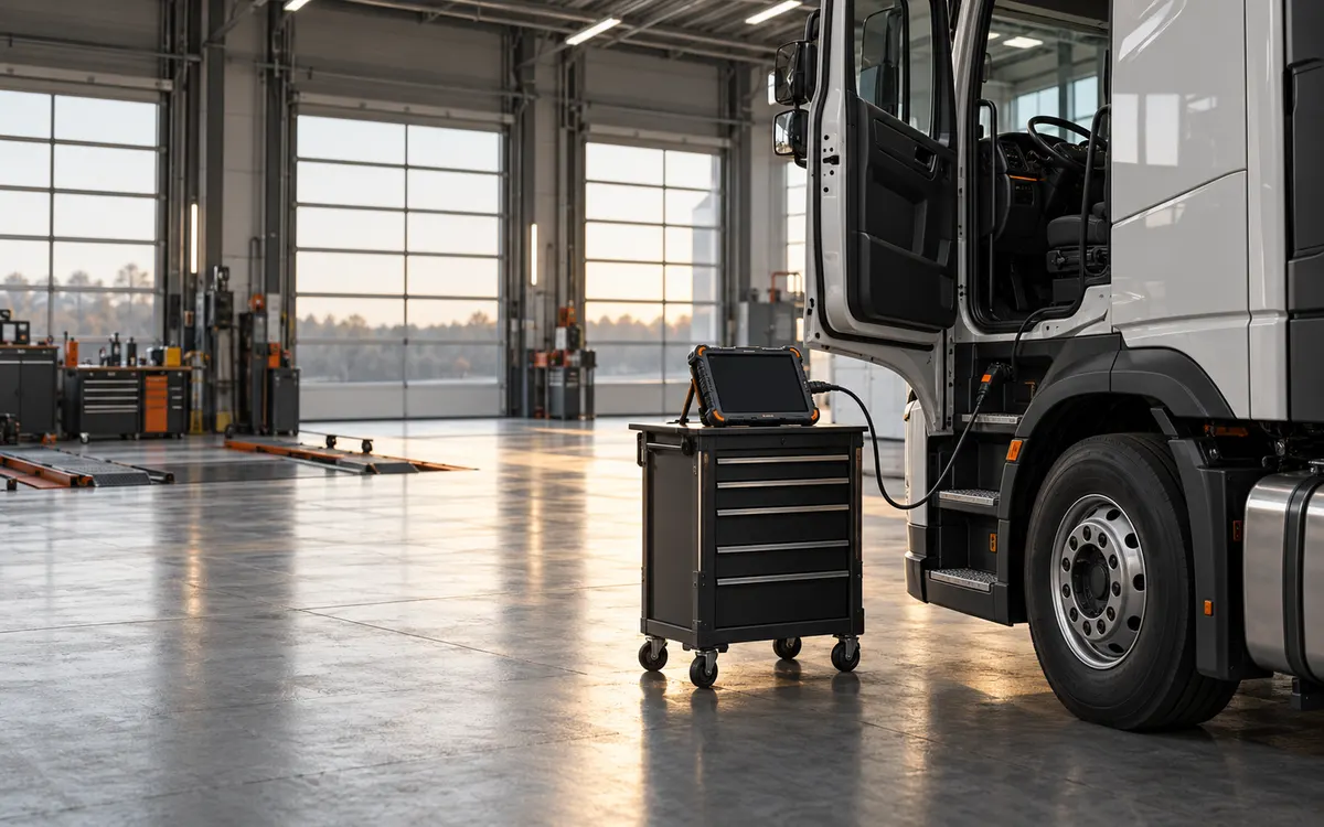 Servis holünde çekici ve tabletli çalışma arabası